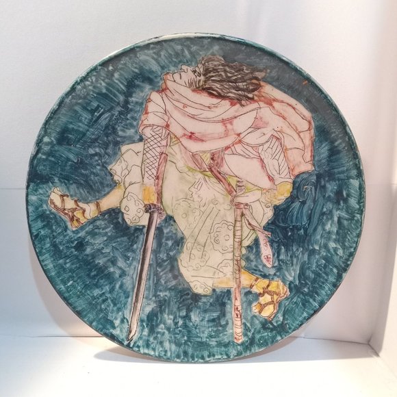 Young Samurai Hand Painted Plate - Vintage 1979 Signed- Artist L.P. Cole - Picture 2 of 15